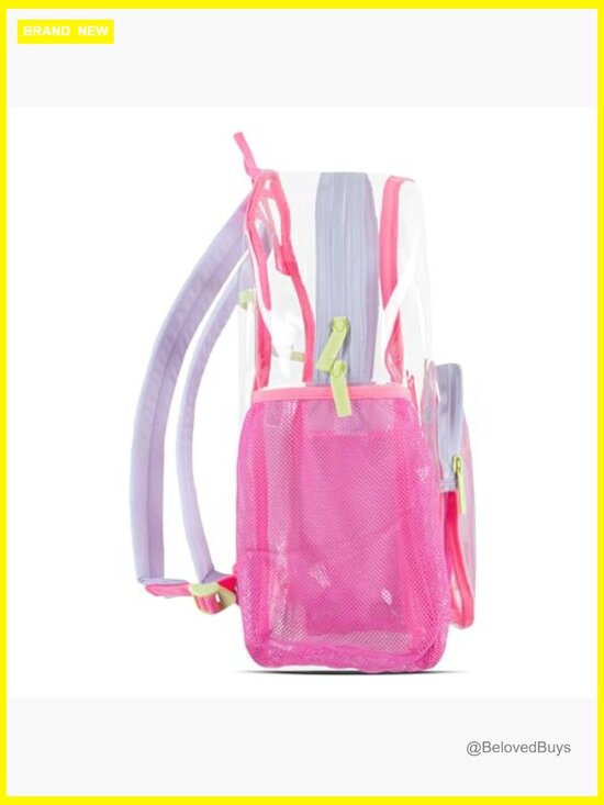 Clear Backpack with Zipper Closure and Adjustable Straps